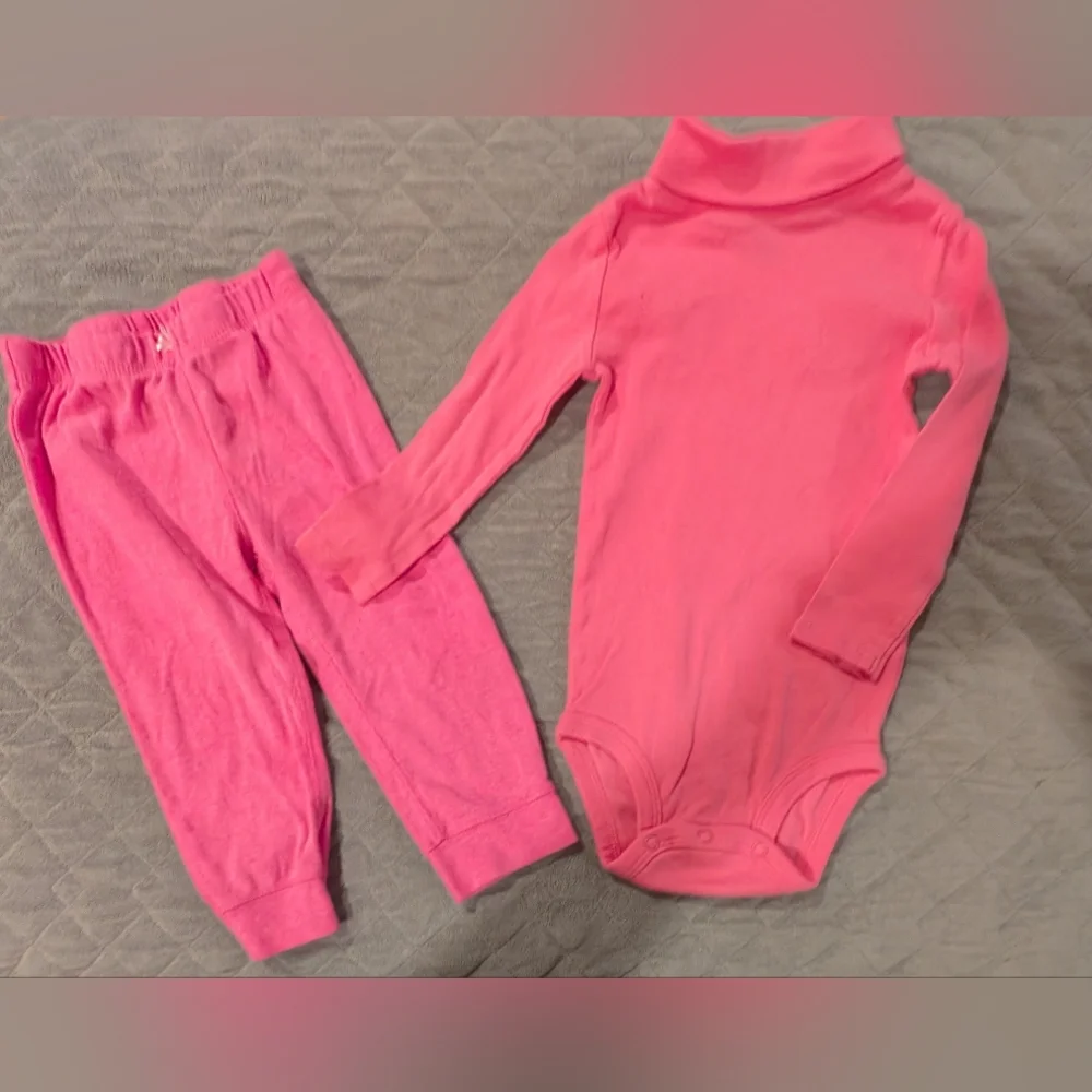 Carter's 18M Floral Vest and Pink Outfit